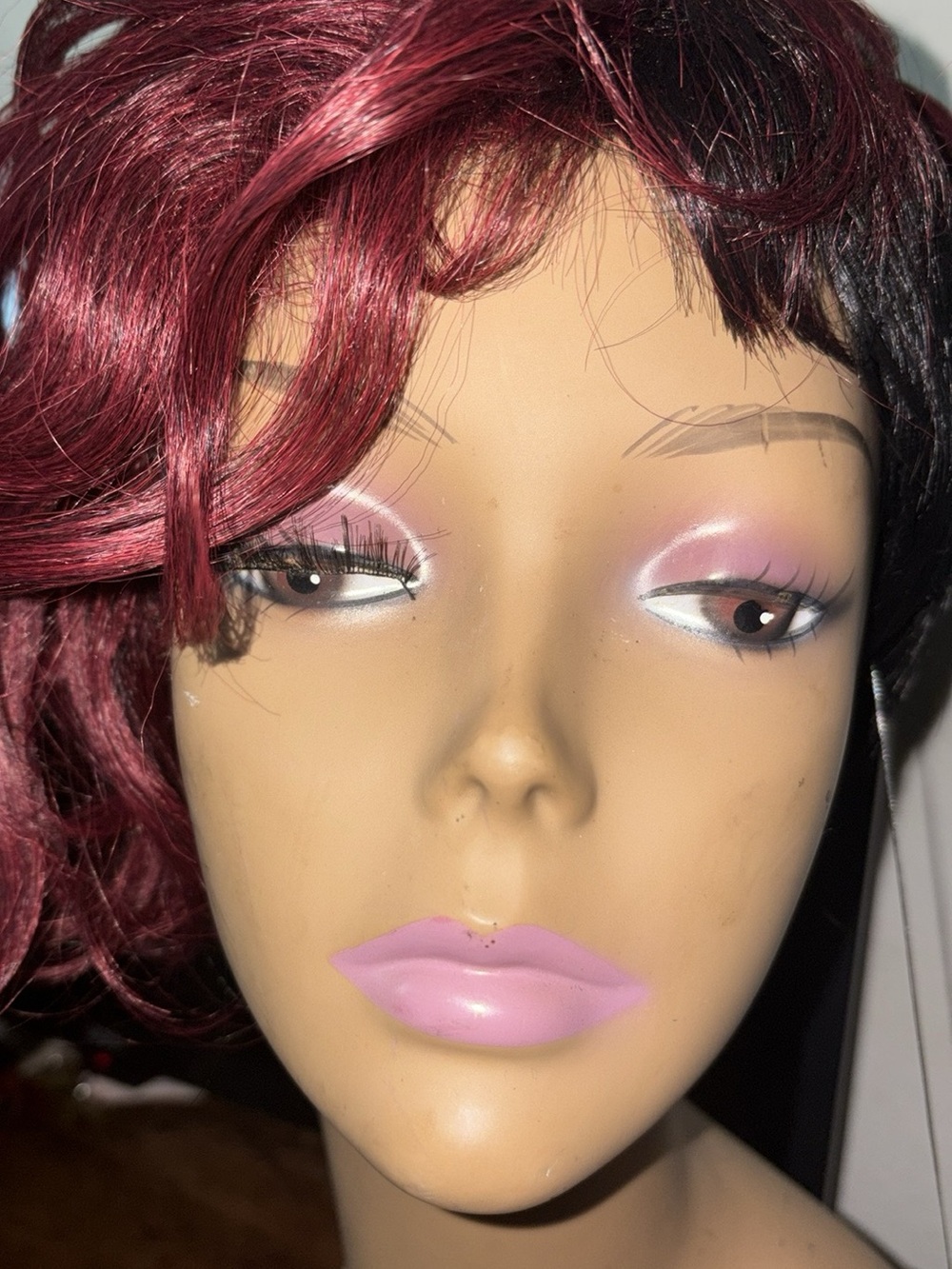 Short Layered Burgundy Women's Fashion Wig - Soft Shine